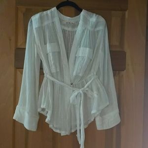 Free People "We the Free" white gauze cotton shirt